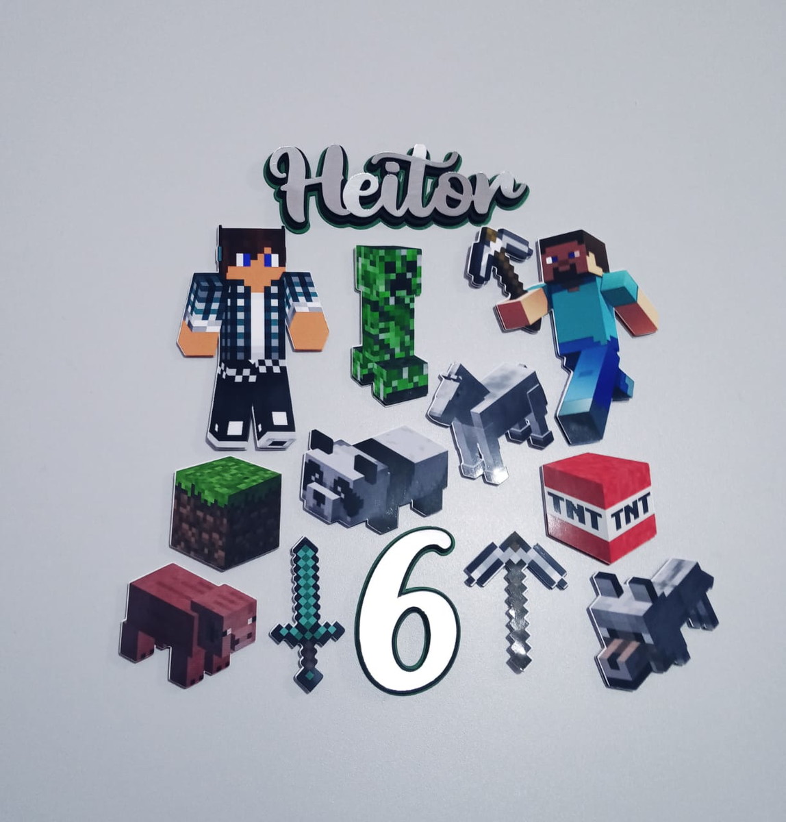 Arquivo Silhouette - Topper de Bolo Minecraft - Imagem 2