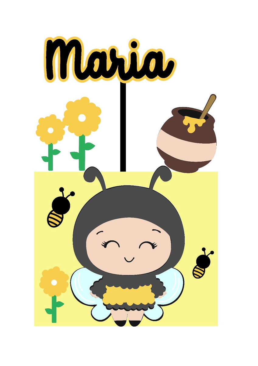 arquivo topo abelhinha cute em camadas
