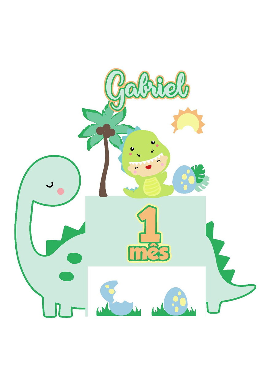 arquivo topo baby dino cute em camadas - Imagem 2