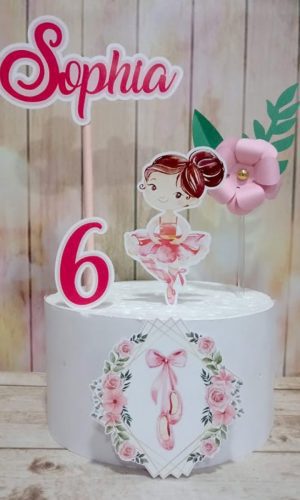 Arquivo topo bailarina aquarela flor 3d
