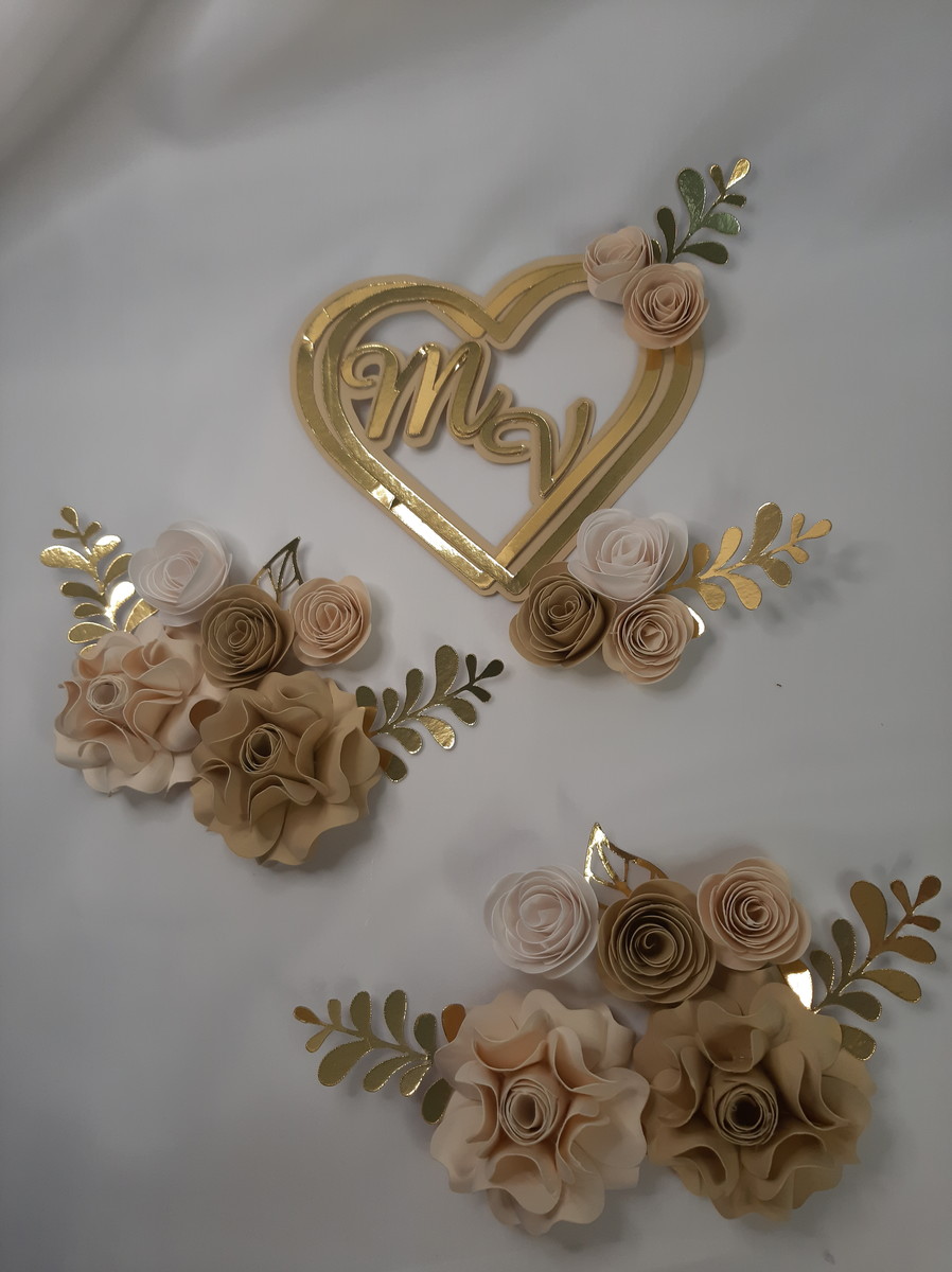 Arquivo Topo Bolo Floral Casamento - Imagem 3