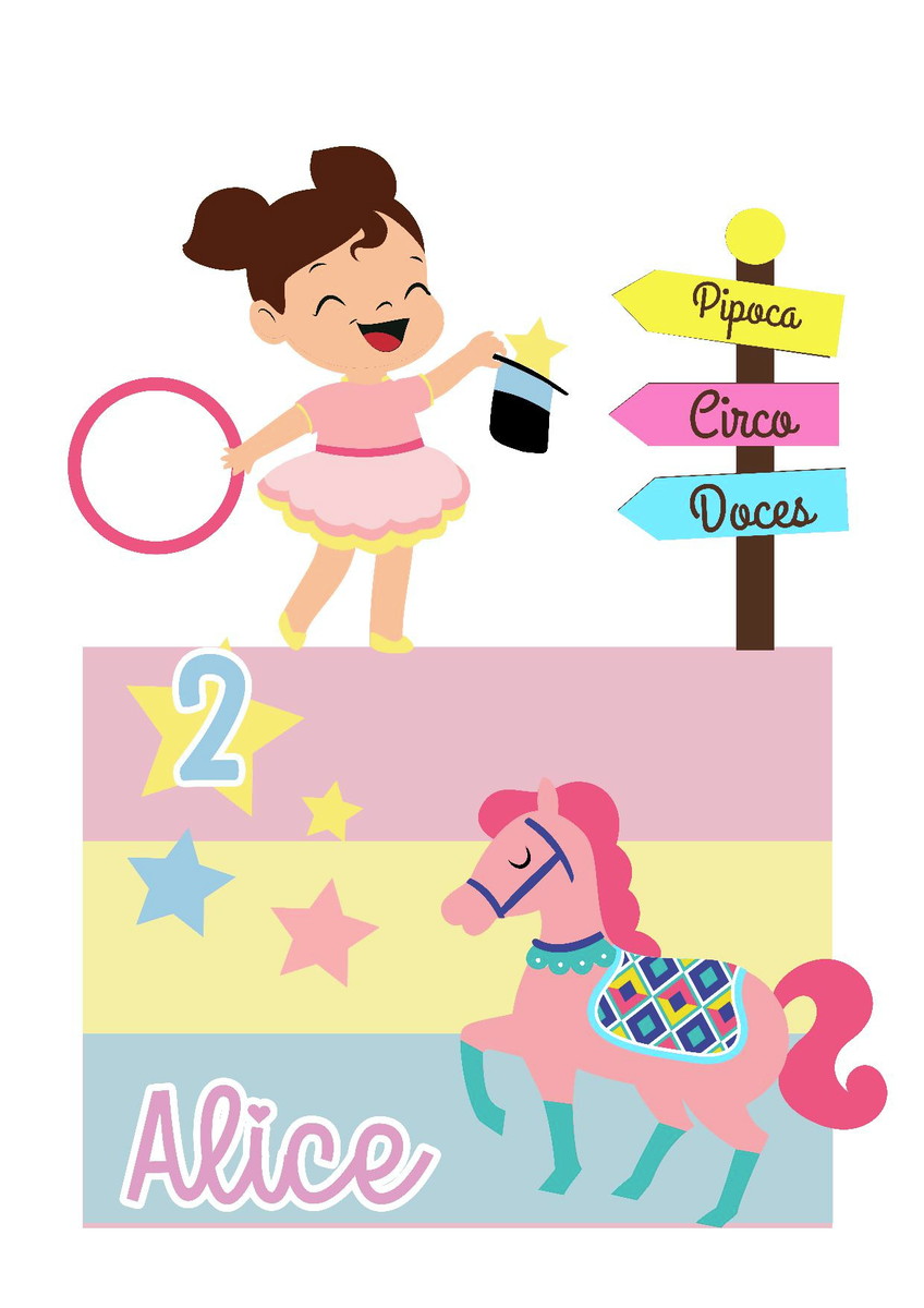 arquivo topo circo girl cute em camadas