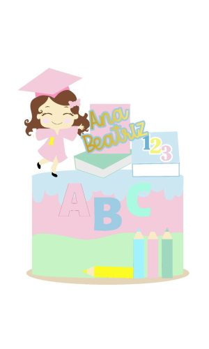 Arquivo topo de bolo ABC menina 1