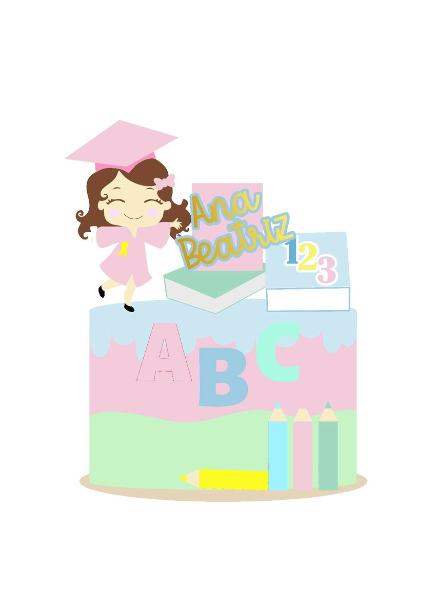 Arquivo topo de bolo ABC menina 1