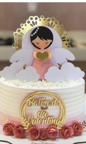 Arquivo Topo de Bolo Anjinho Batizado Menina .studio