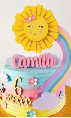 arquivo Topo de bolo Arco iris solzinho