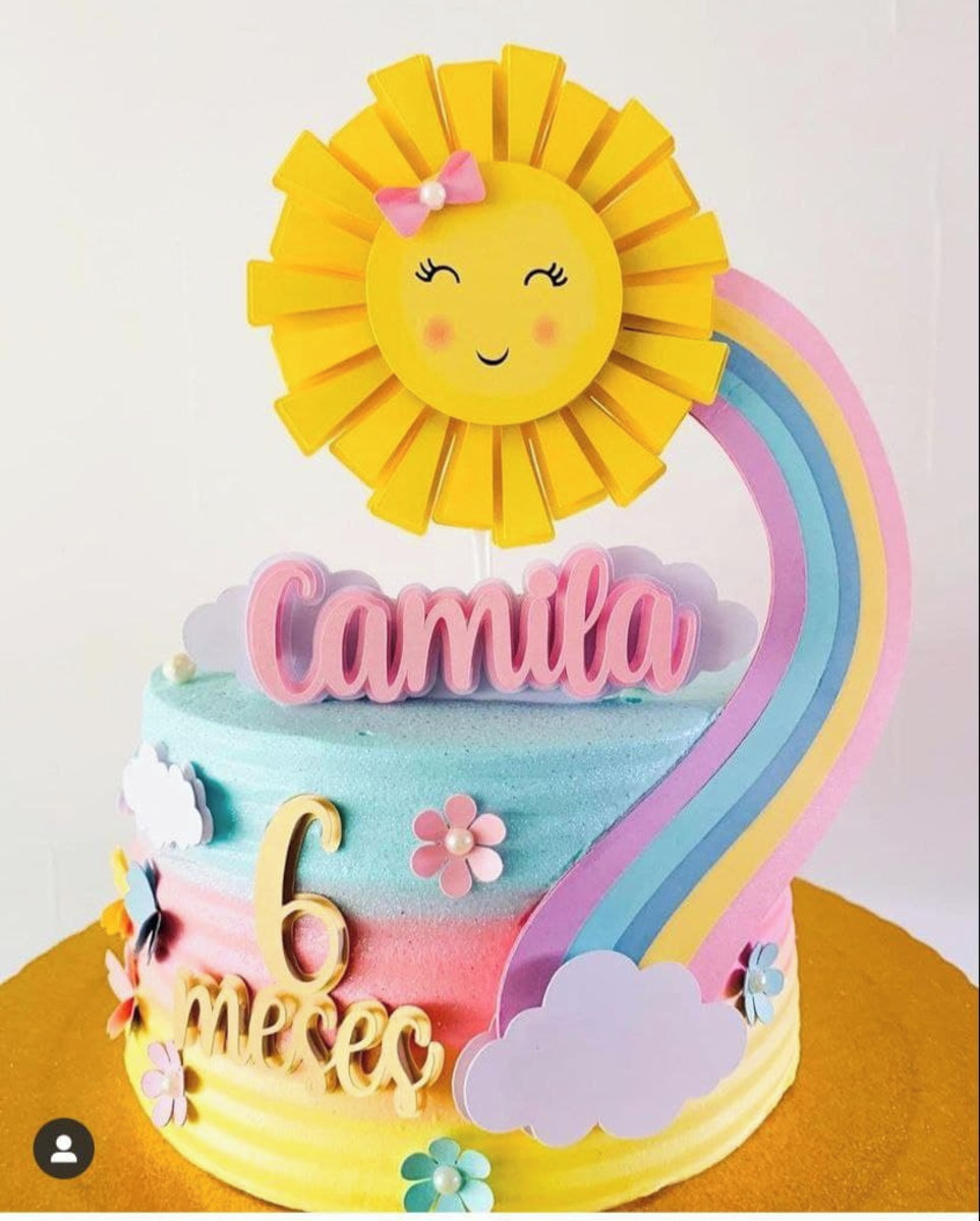 arquivo Topo de bolo Arco iris solzinho