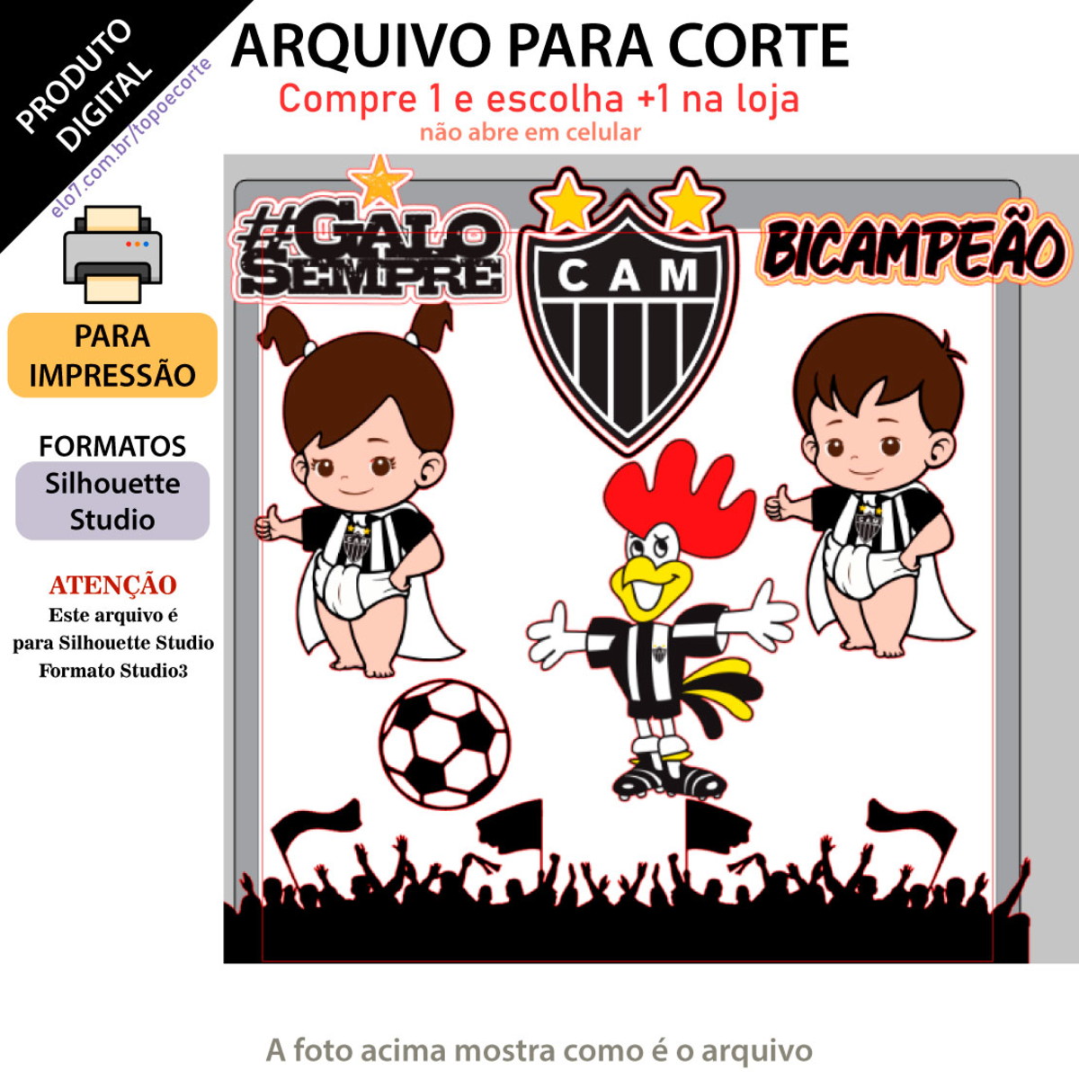 ARQUIVO Topo de bolo Atlético Mineiro Baby +1 arquivo