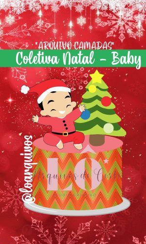Arquivo Topo de Bolo Baby Natal Arvore Camadas