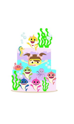 Arquivo Topo De Bolo Baby Shark Menina