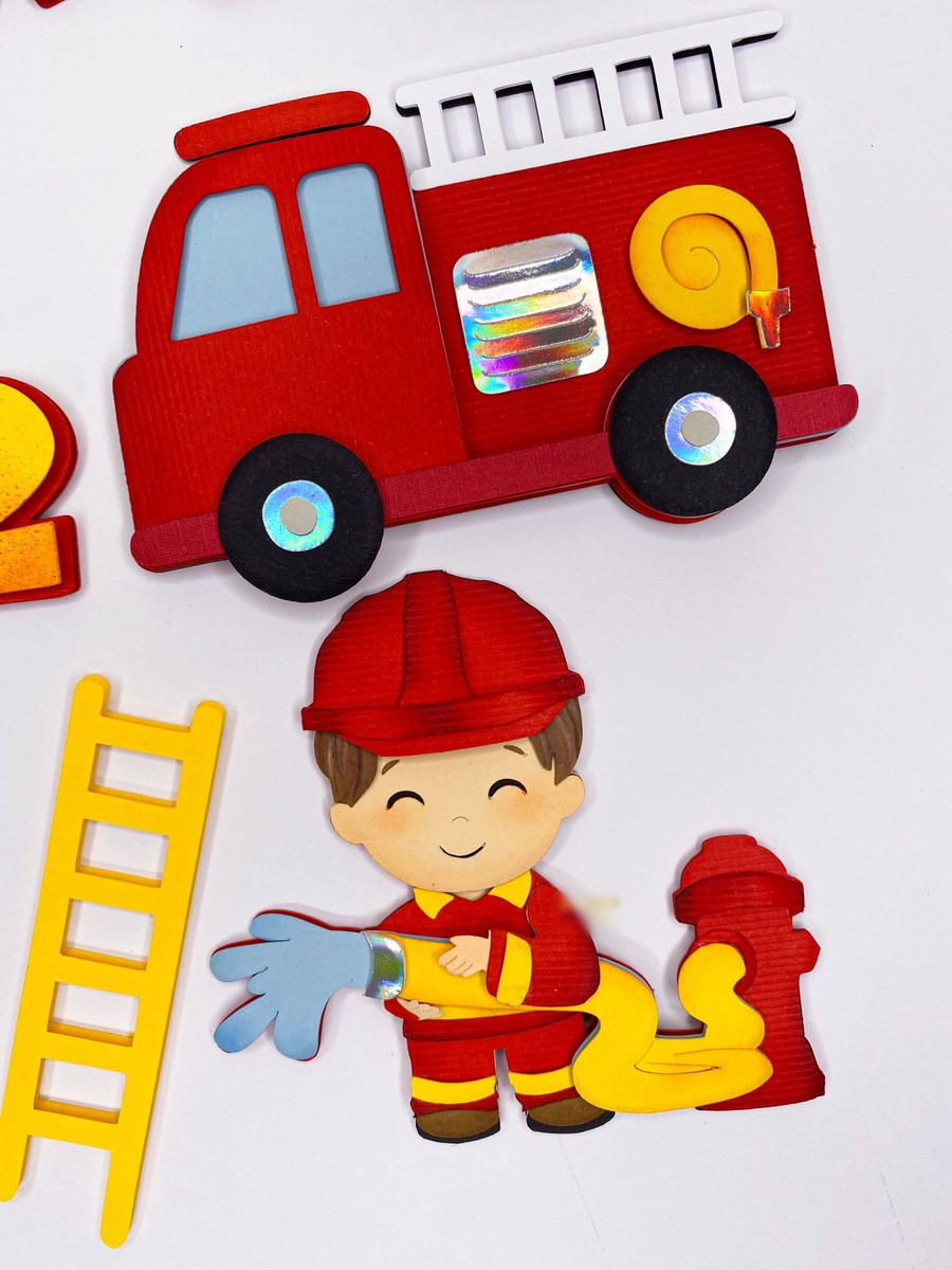 Arquivo Topo de Bolo Bebê Bombeiros 16 - Silhouette