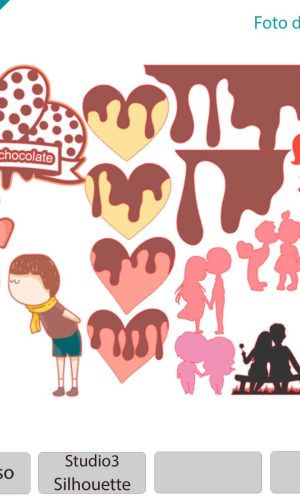 Arquivo Topo de bolo Bodas de Chocolate com casais +1 tema