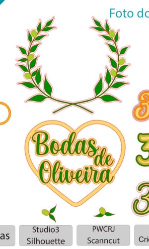 ARQUIVO Topo de bolo Bodas de Oliveira +1 tema da loja