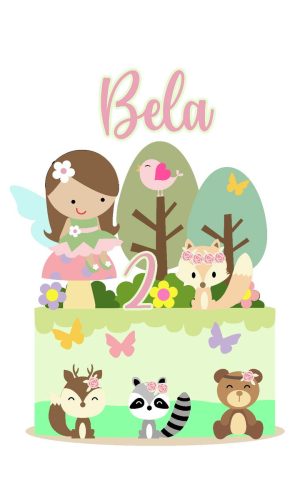 Arquivo topo de bolo bosque encantado menina