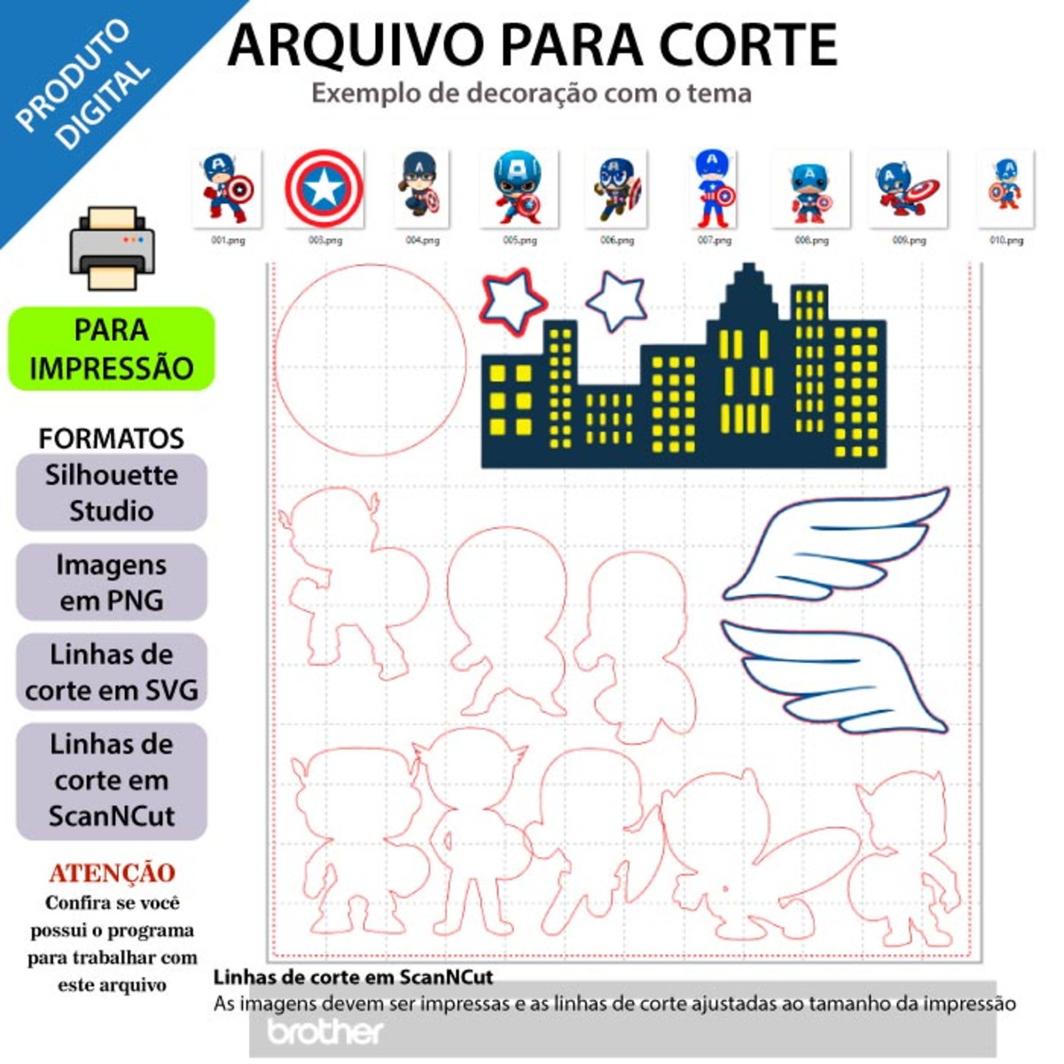 ARQUIVO Topo de bolo Capitão América Baby +1 arquivo da loja - Imagem 3