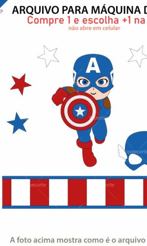 Arquivo Topo de Bolo Capitão América Menino +1 Arquivo