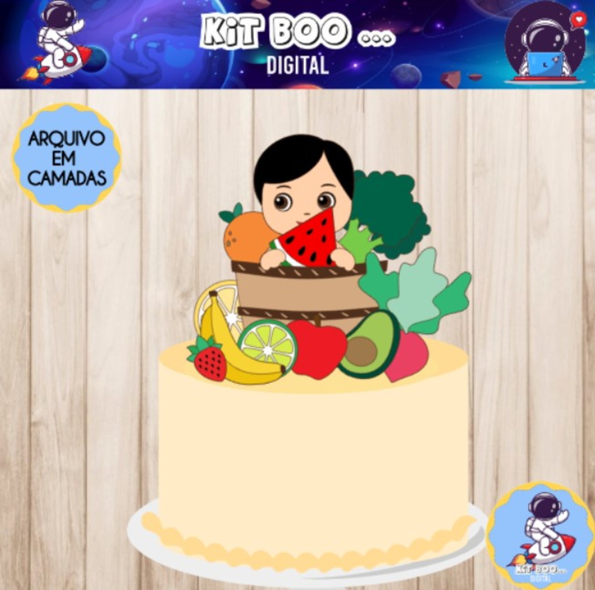 Arquivo Topo de Bolo - Cesta de Frutas Menino