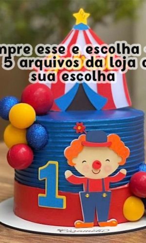 Arquivo Topo de Bolo Circo Palhaço Camadas .studio