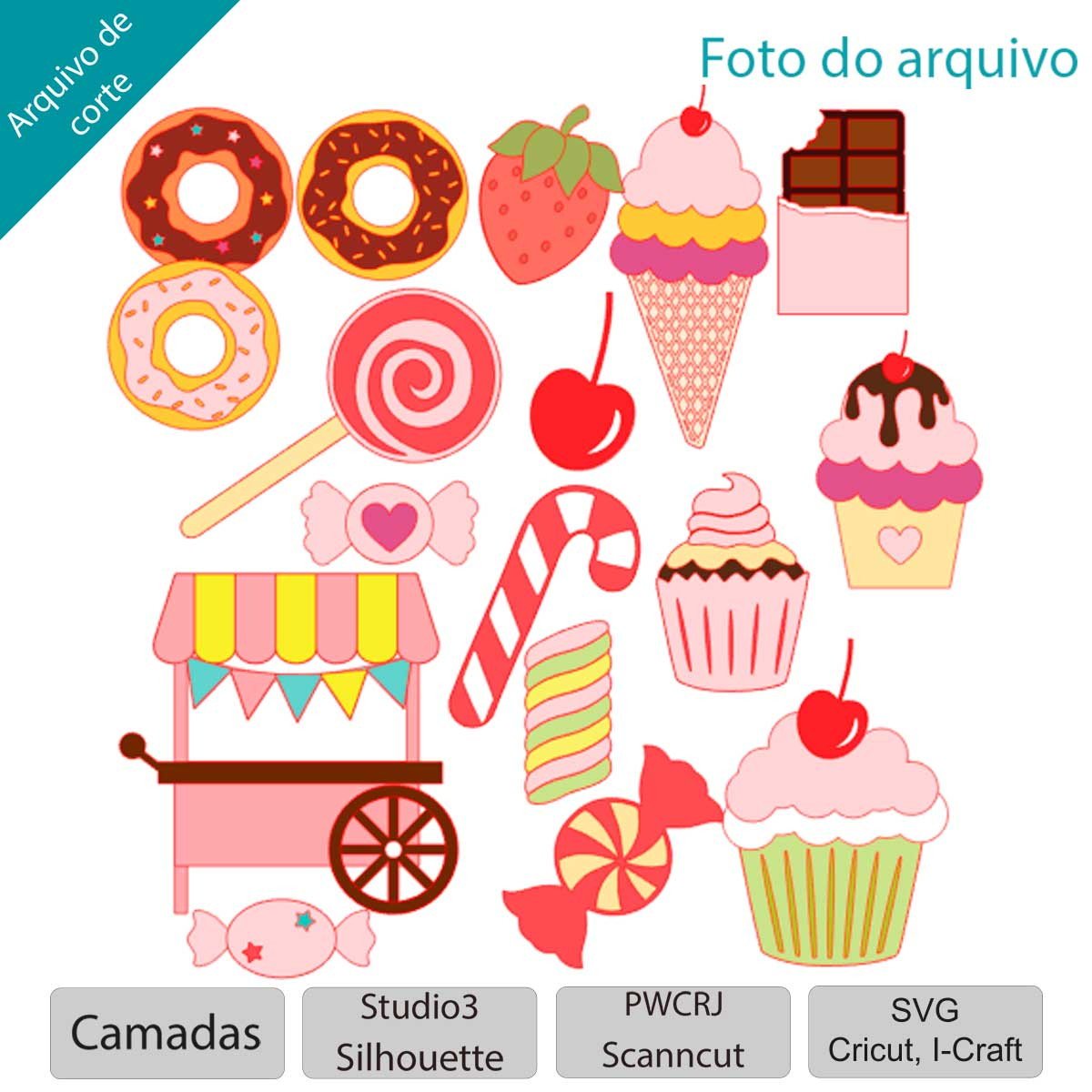 ARQUIVO Topo de bolo confeitaria em camadas +1 tema da loja