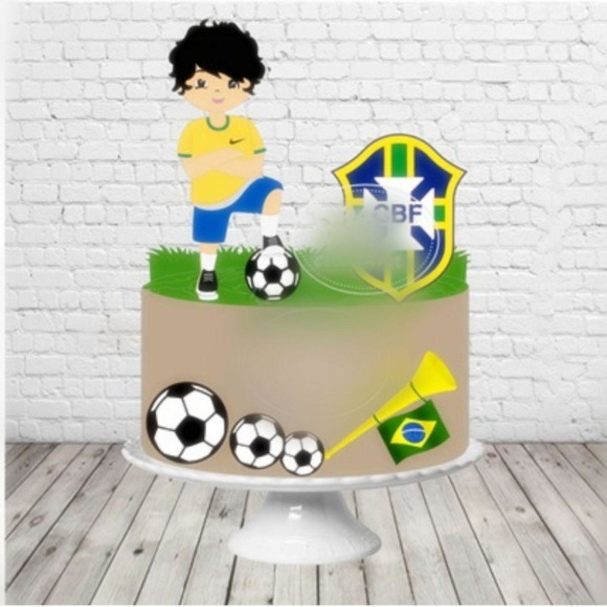Arquivo Topo de Bolo Copa do Mundo 2022 Brasil Menino #15434
