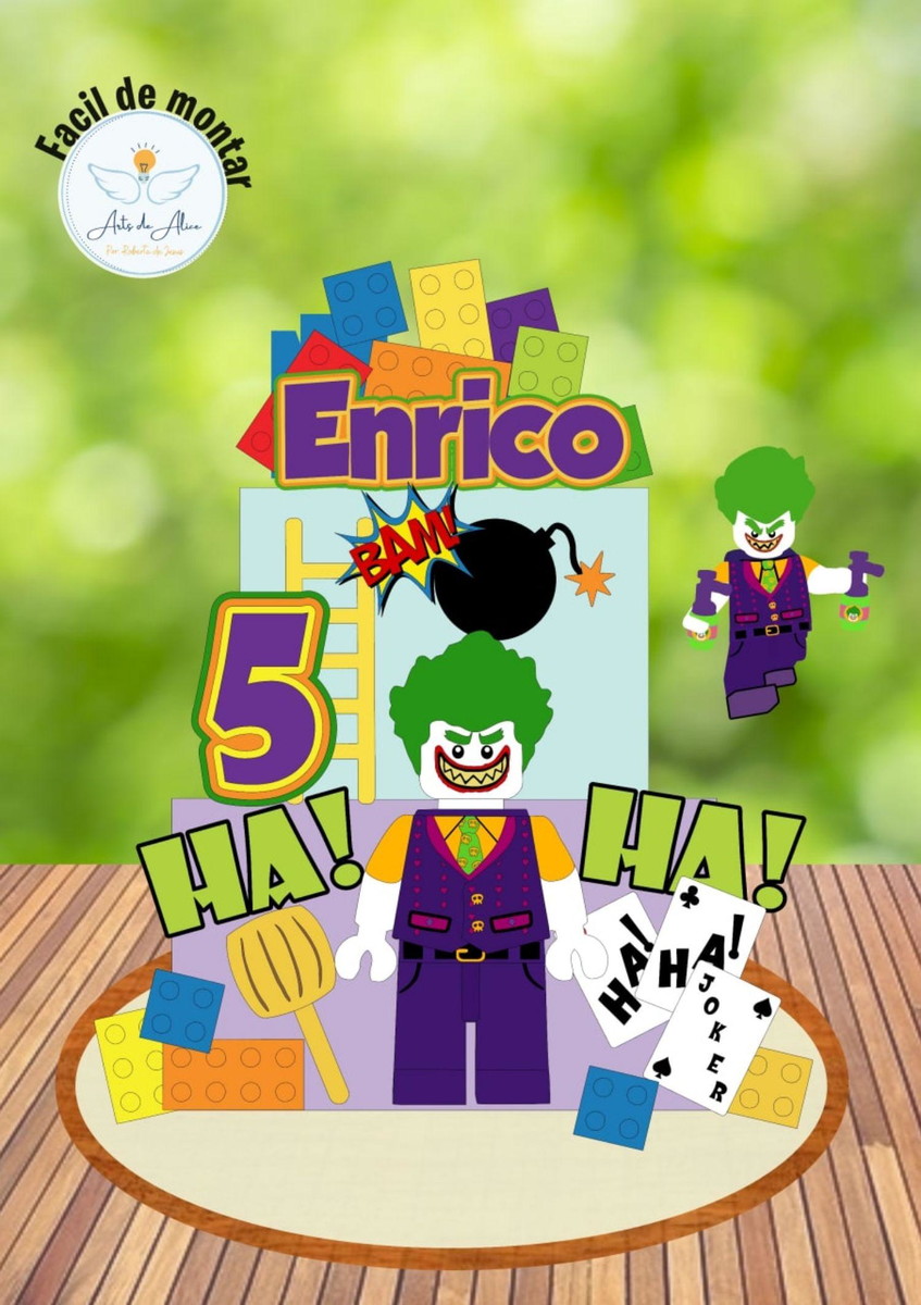 Arquivo Topo De Bolo Coringa Lego Em Camadas