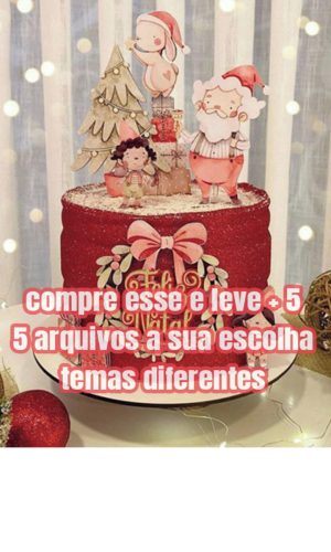 arquivo Topo de bolo de natal aquarela