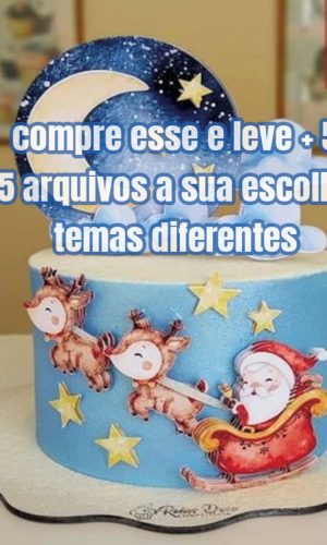 arquivo Topo de bolo de natal aquarelado