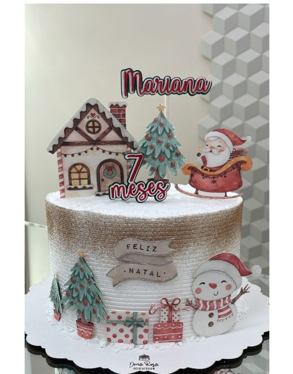 Arquivo Topo de Bolo de Natal Aquarelado.studio