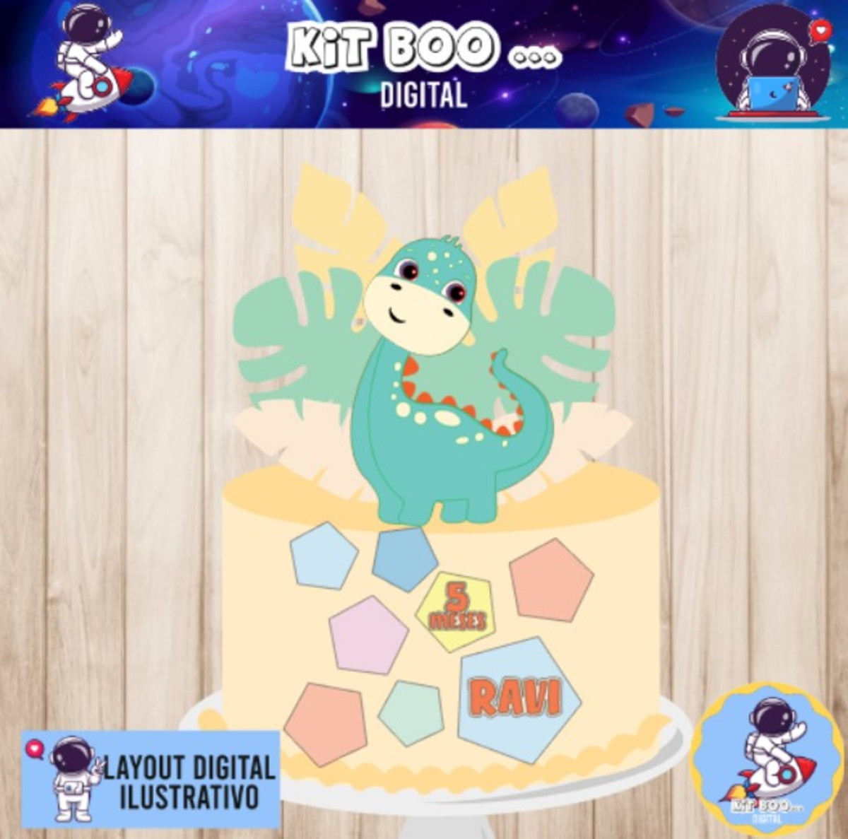 Arquivo Topo de Bolo - Dino Cute