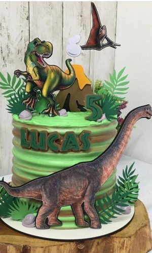 Arquivo Topo de Bolo Dinossauro + 4 Arquivos a Sua Escolha