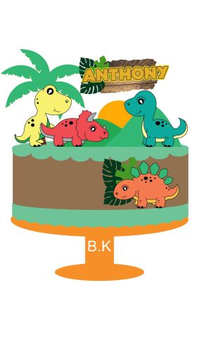 ARQUIVO TOPO DE BOLO DINOSSAURO CAMADAS