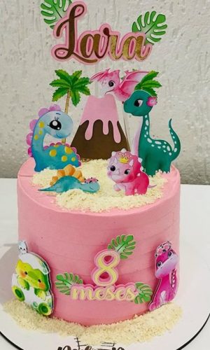 Arquivo Topo De Bolo - Dinossauros Rosa