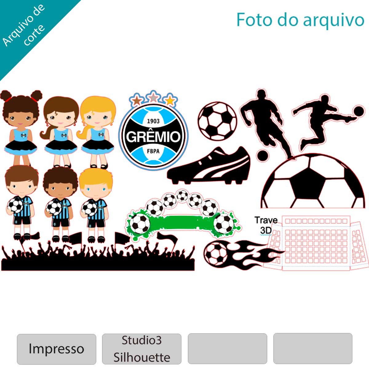 ARQUIVO Topo de bolo do Grêmio +1 tema da loja