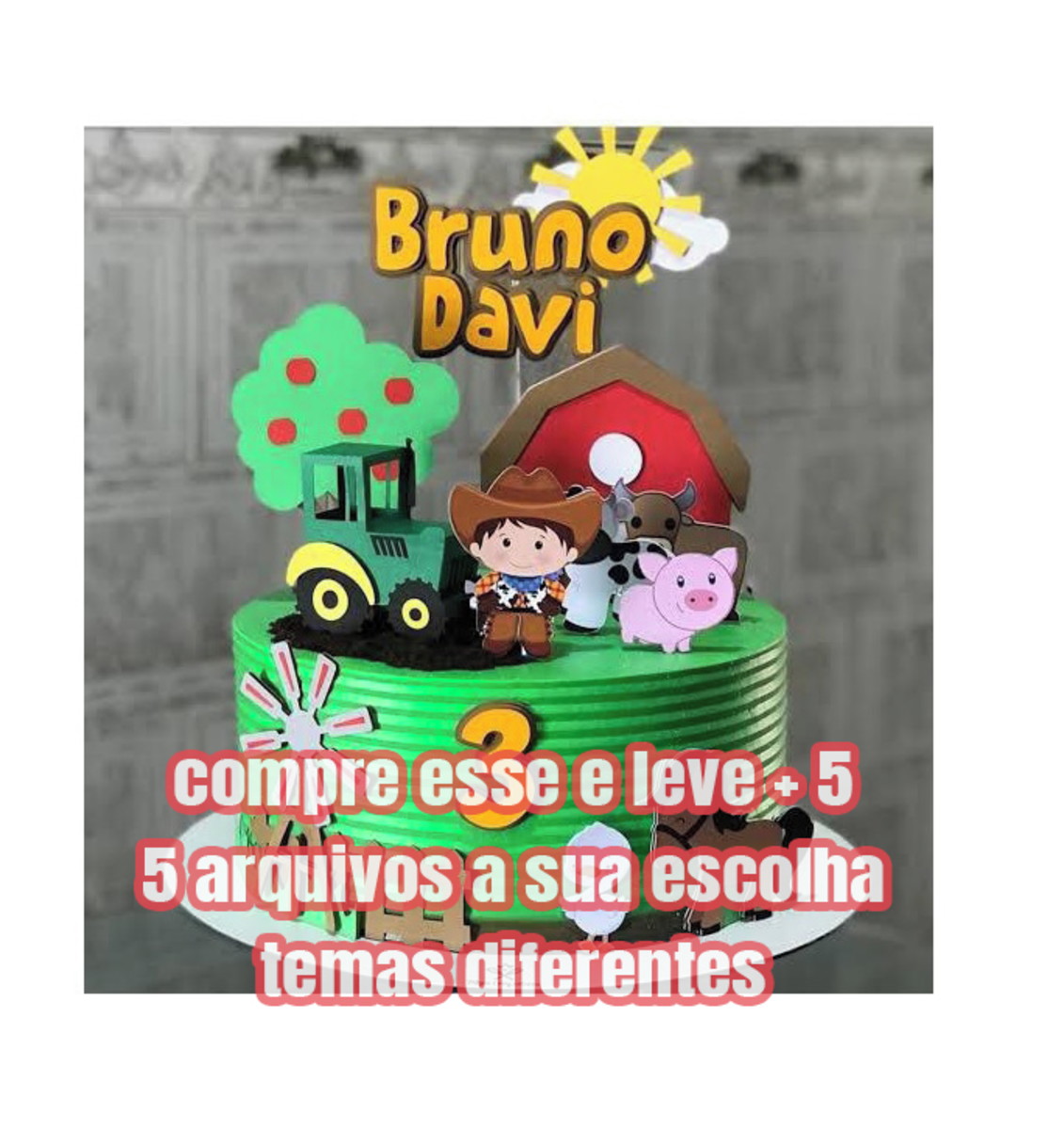 Arquivo Topo de Bolo Fazendinha