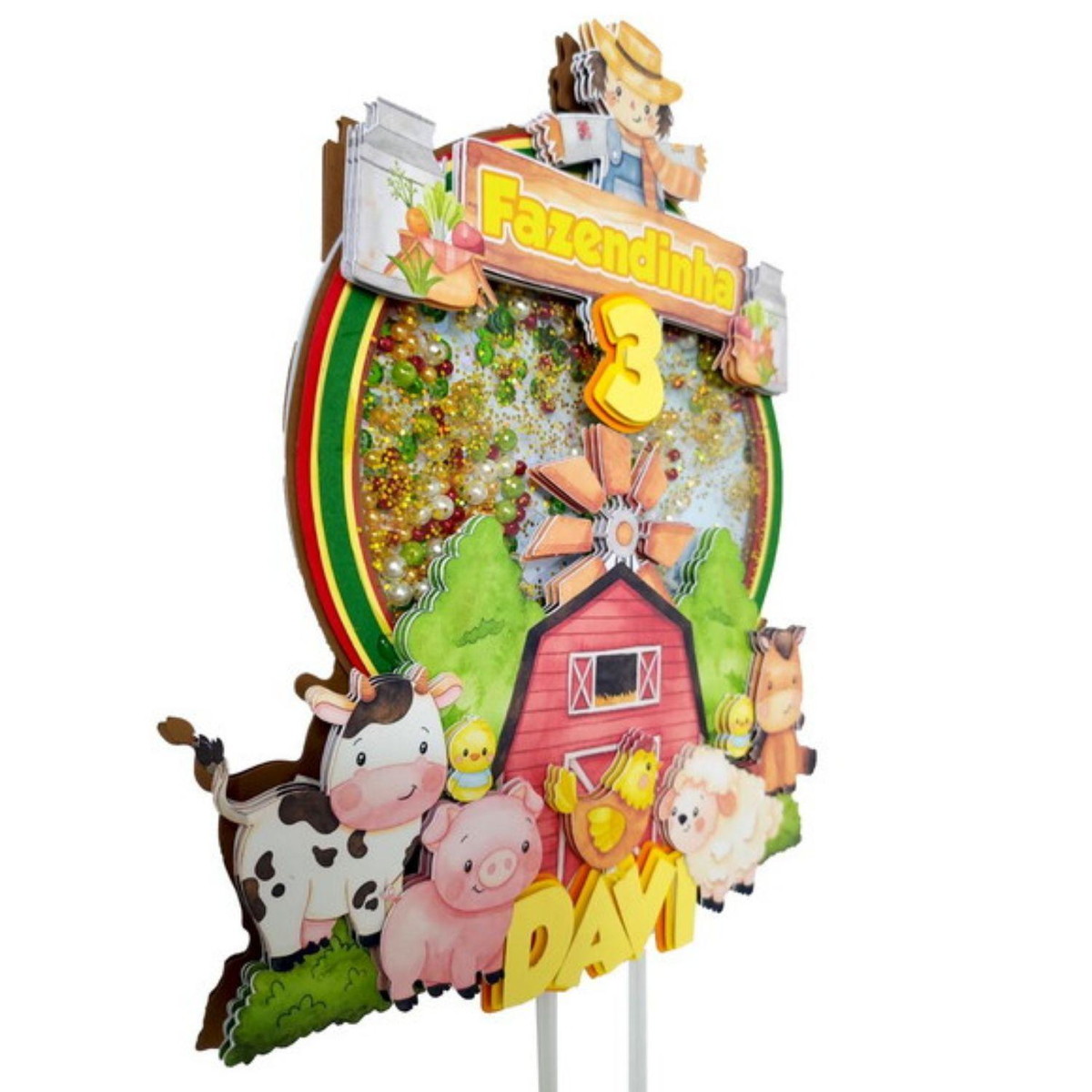 Arquivo Topo de Bolo Fazendinha Menina Studio e pdf