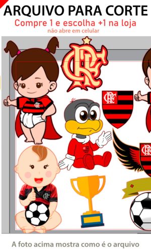 ARQUIVO Topo de bolo Flamengo Bebê +1 arquivo da loja