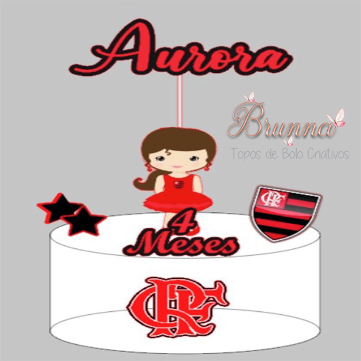 Arquivo Topo de Bolo Flamengo Menina