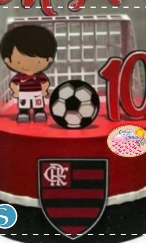 1463 - STUDIO Arquivo Topo de Bolo Flamengo CAMADAS TRAVE 3D