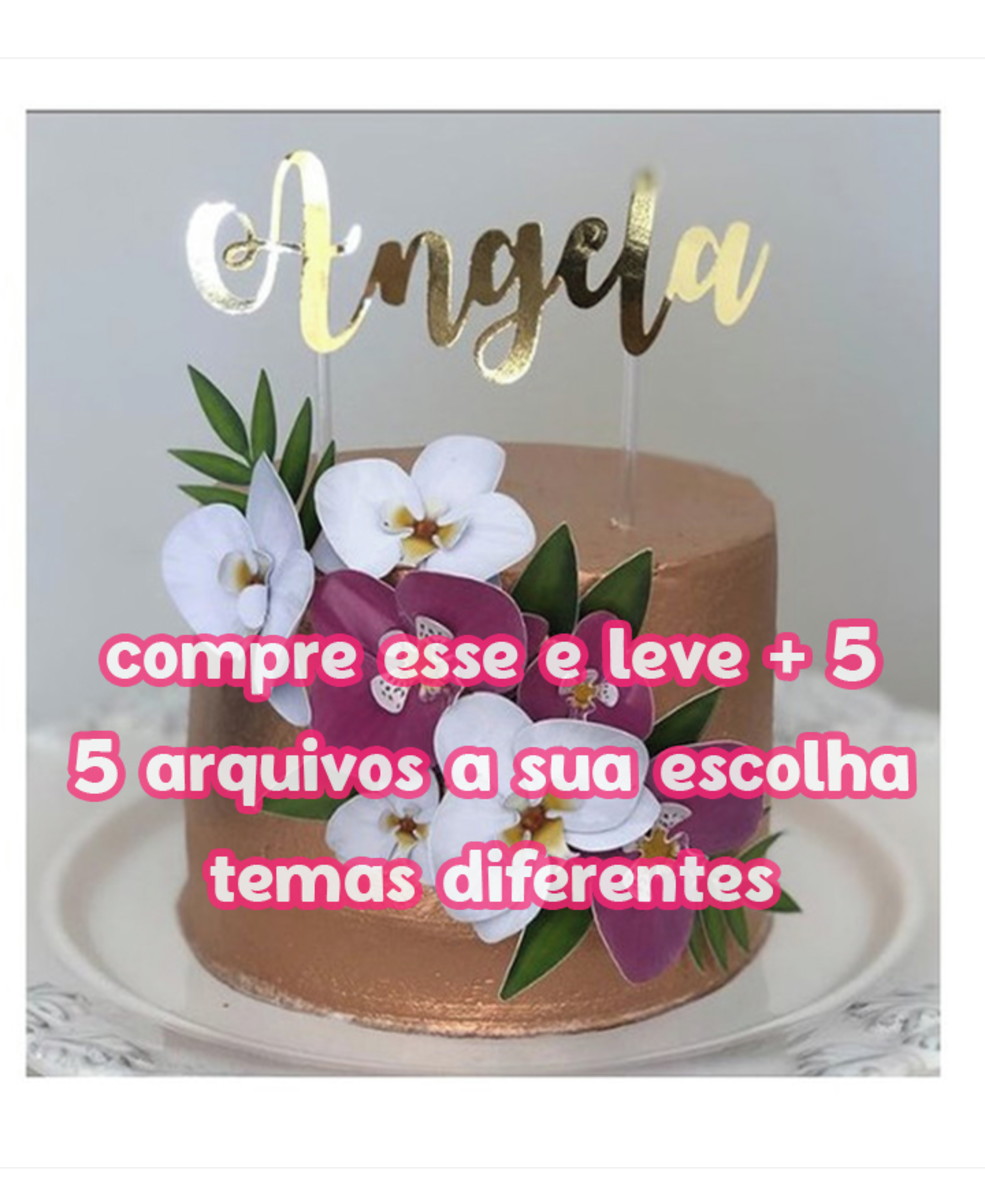 arquivo Topo de bolo floral orquideas - Imagem 2