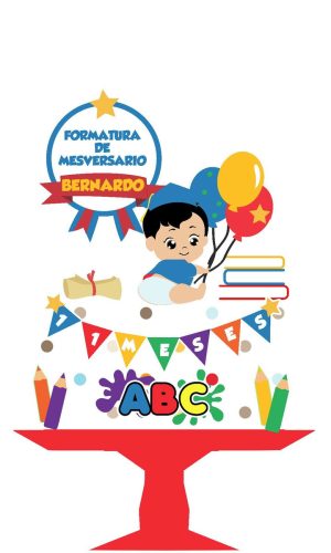 Arquivo Topo de Bolo Formatura Mesversario Menino