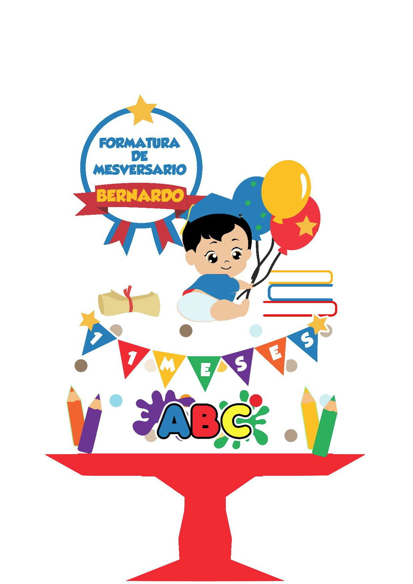 Arquivo Topo de Bolo Formatura Mesversario Menino