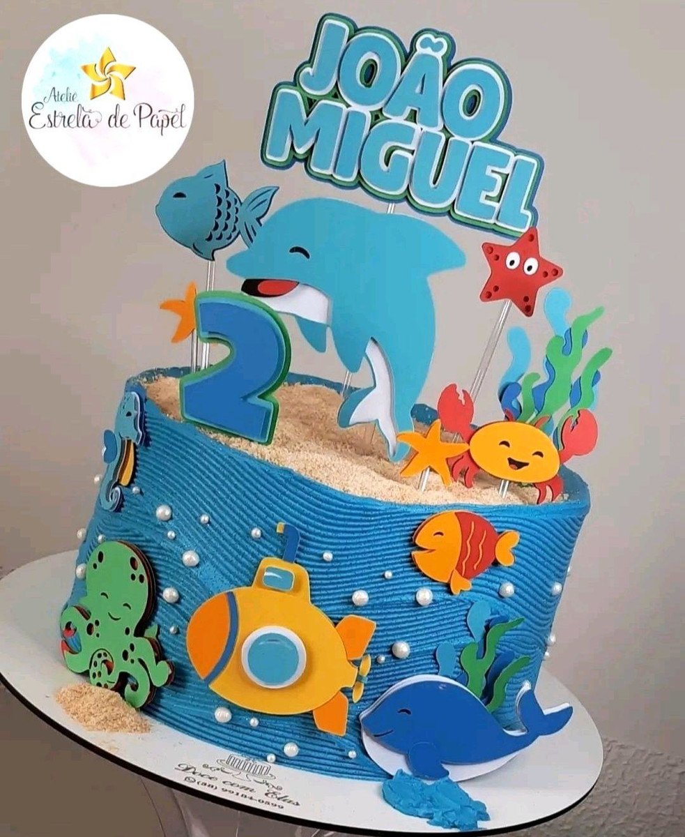 Arquivo topo de bolo Fundo do Mar - Camadas - Imagem 2