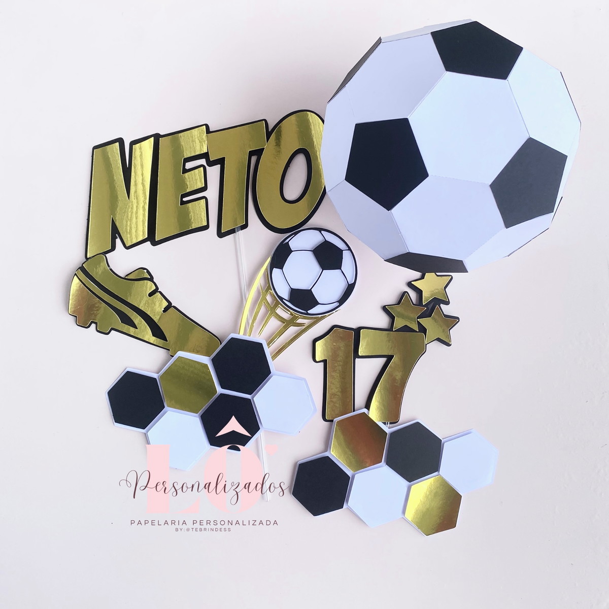 Arquivo Topo de Bolo Futebol Bola 3d
