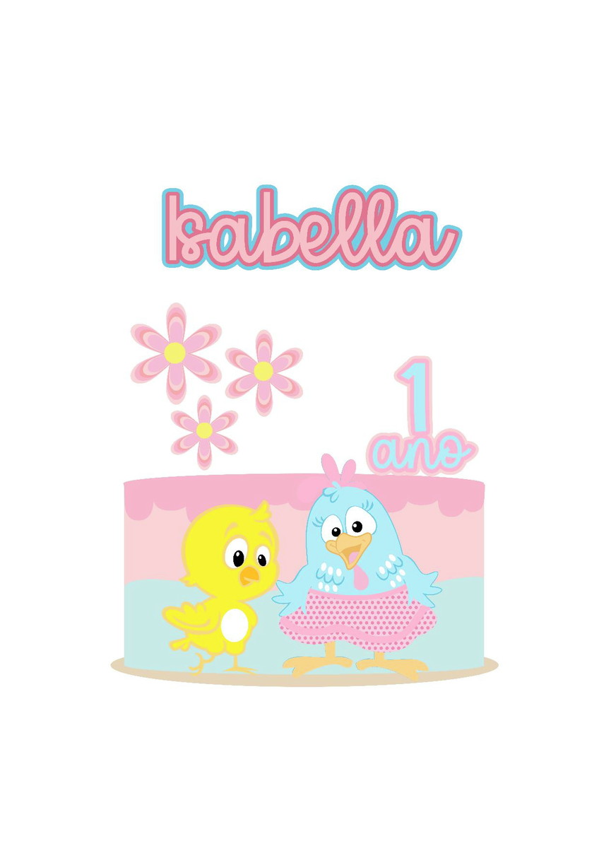 Arquivo topo de bolo Galinha pintadinha e pintinho amarelo