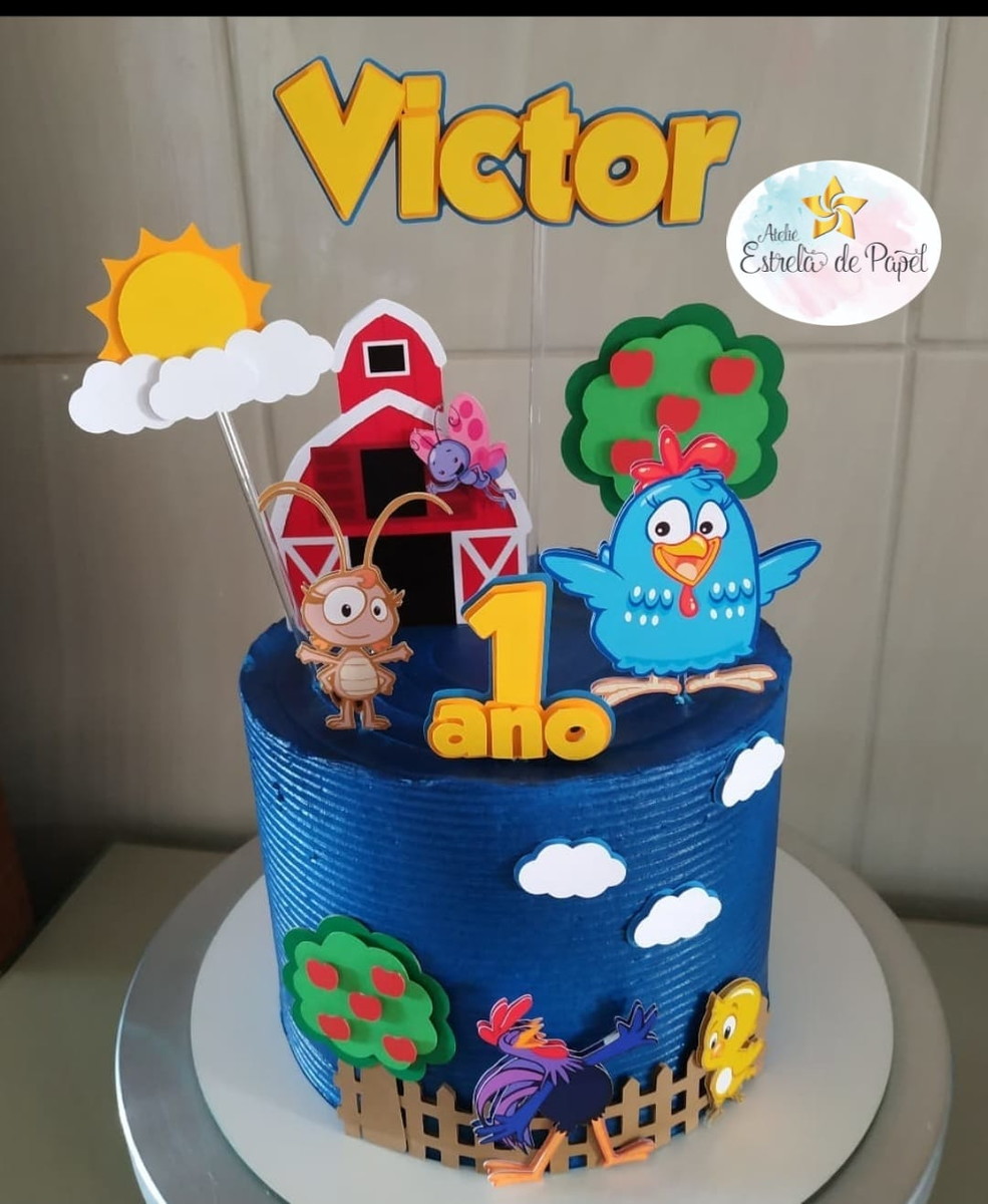 Arquivo Topo de Bolo Galinha Pintadinha - Menino - Imagem 2