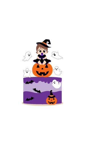 Arquivo Topo de Bolo Halloween Baby Bruxa