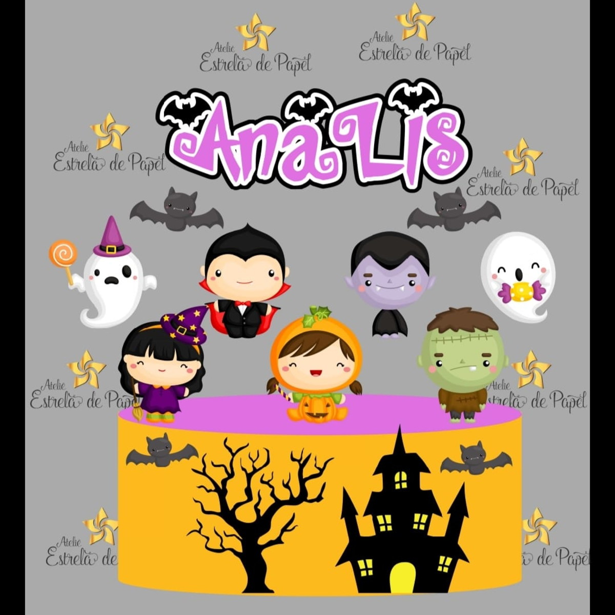 Arquivo topo de bolo Halloween Bebes - babys - cute - Imagem 2