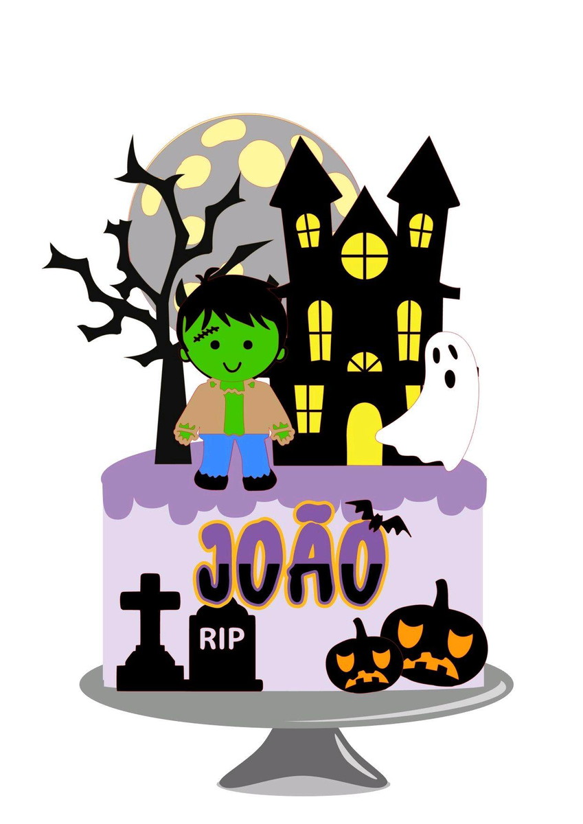 Arquivo topo de bolo Halloween camadas