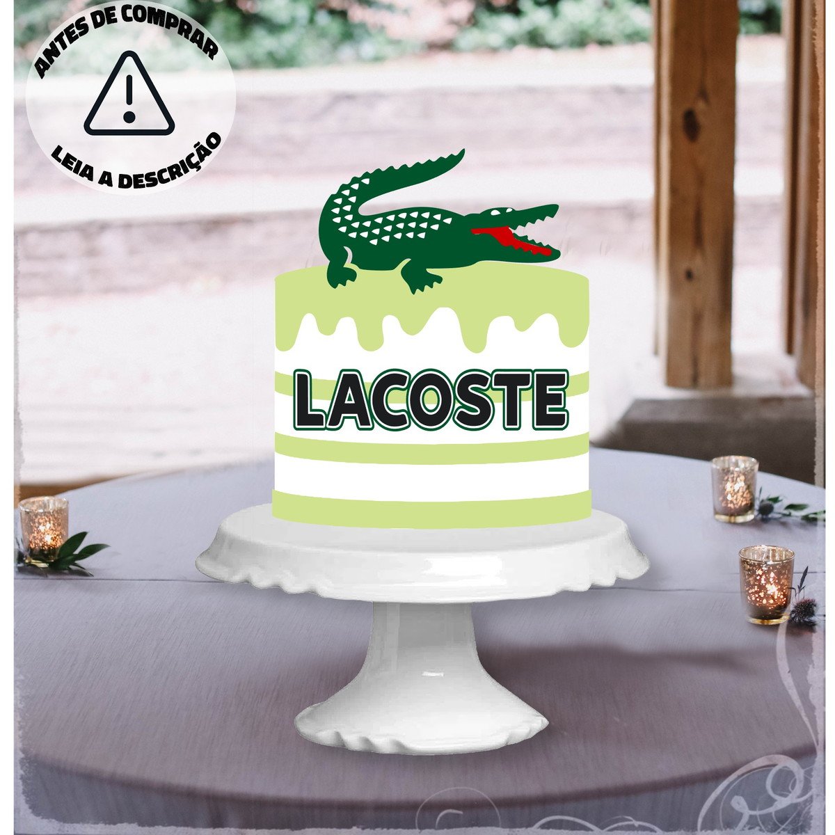 Arquivo topo de bolo Lacoste em camadas