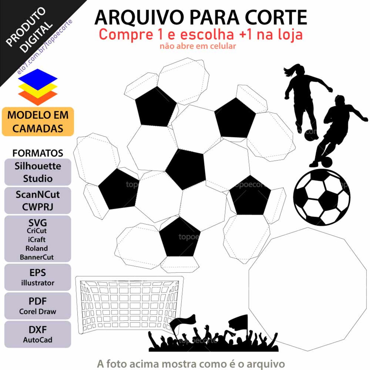 Arquivo Topo de Bolo Meia Bola 3d +1 Arquivo da Loja - Imagem 2